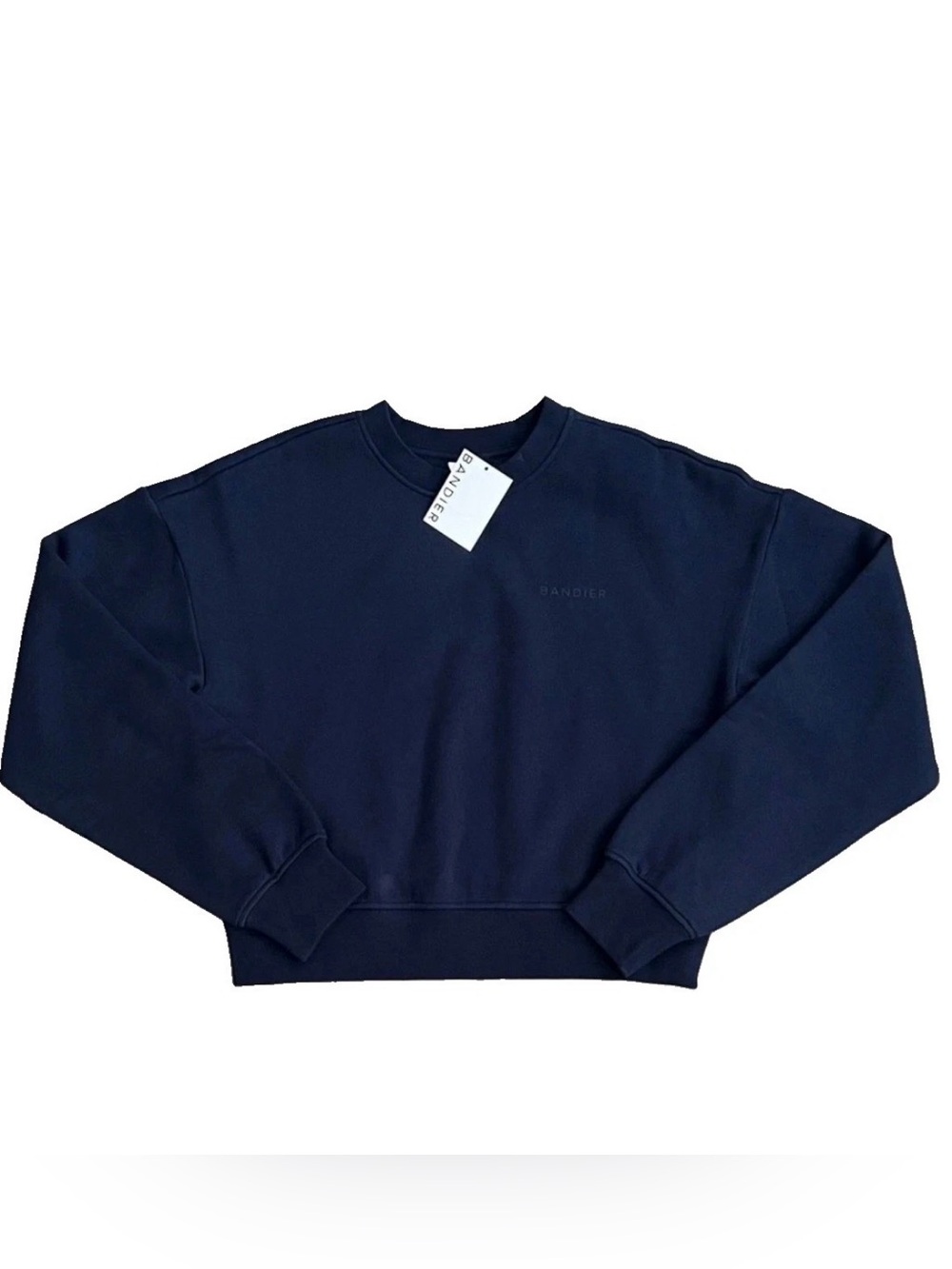 Bandier Women’s Cropped Crew Neck Sweatshirt - Navy Blazer - Medium